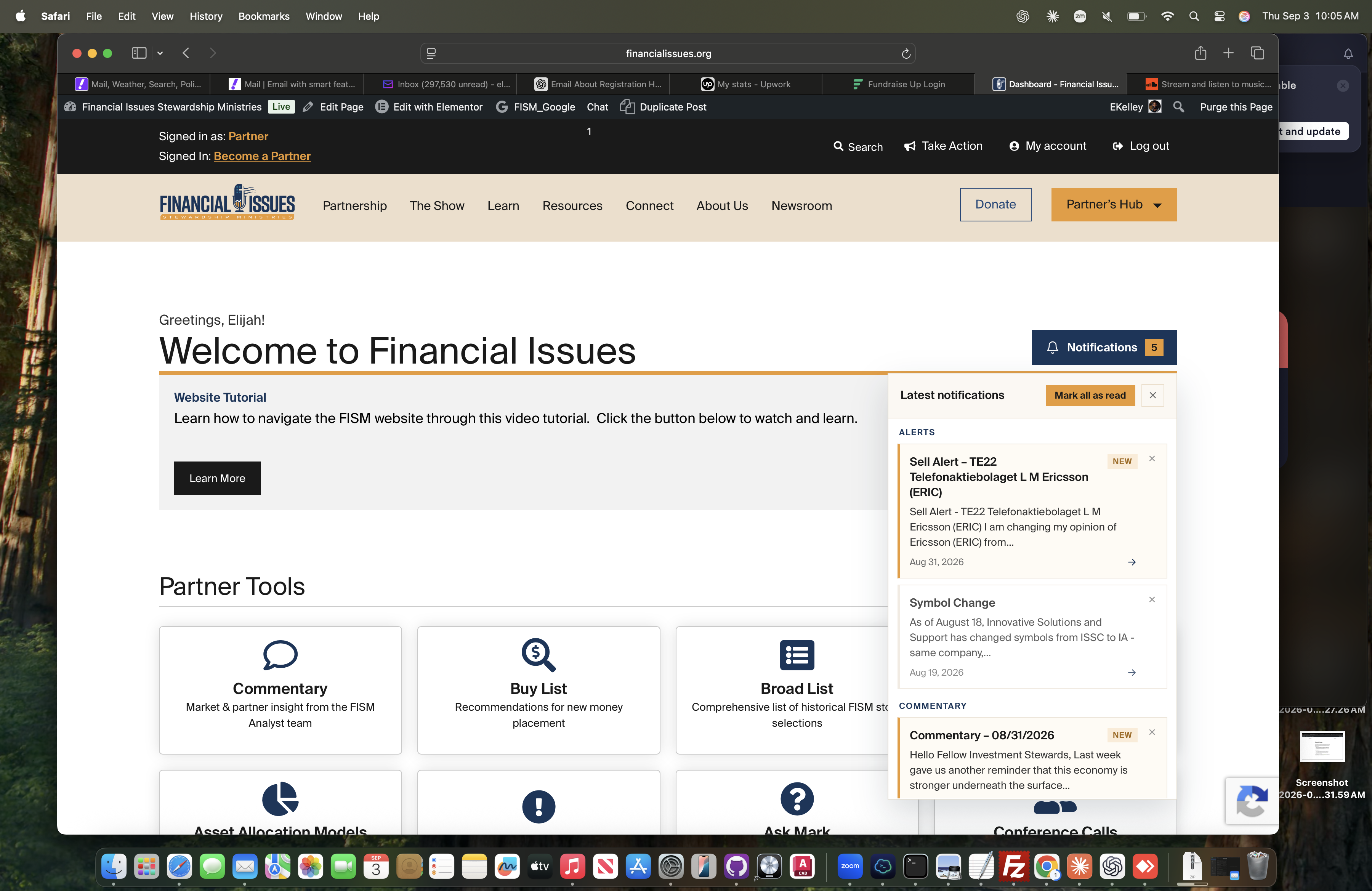 Member notifications — project interface